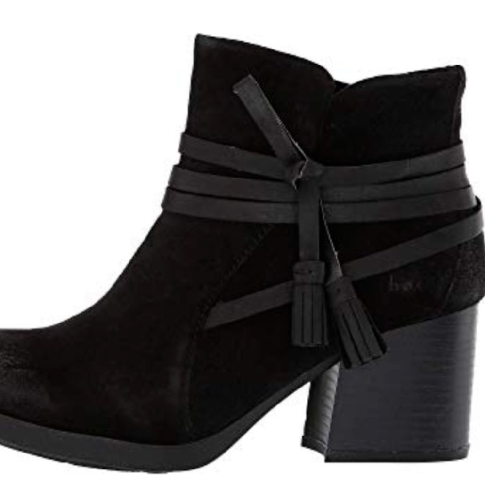 BORN B.O.C AMBER BLACK ANKLE BOOTS WOMENS